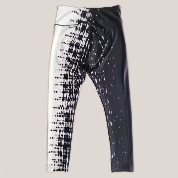 FILA Sport White and Black Speckle Athletic Leggings - Picture 2 of 5